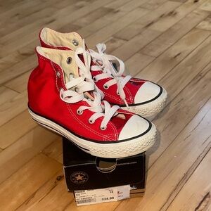 Converse Kids Red Canvas Chuck High-Top Sneakers